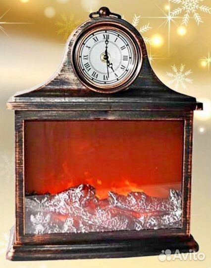 Светильник - Камин с часами