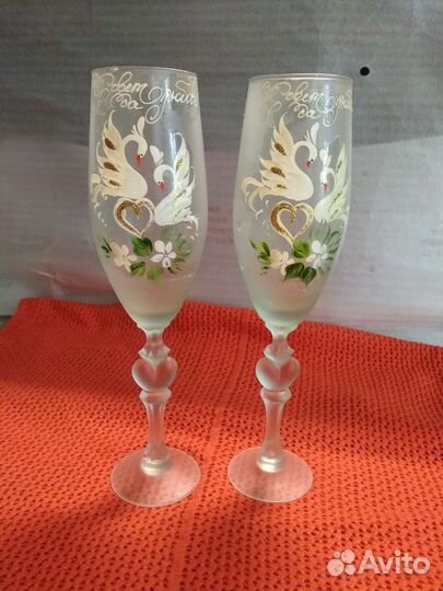 Фужеры свадебные -стекло 2 шт