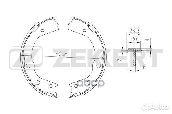 Колодки торм. бараб. задн. стоян. торм. Kia Mo