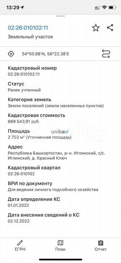 Участок 27,5 сот. (СНТ, ДНП)