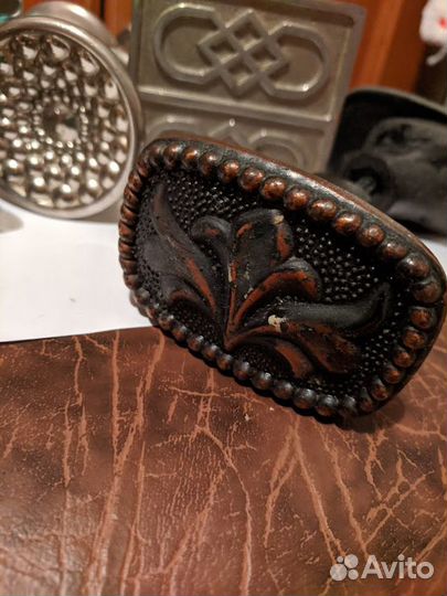 Ручка дверная СССР сталь, медь, стекло