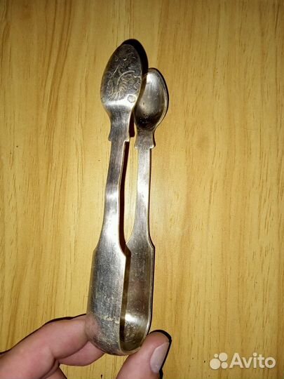 Серебрянные щипцы для сахара Варшава 1840г