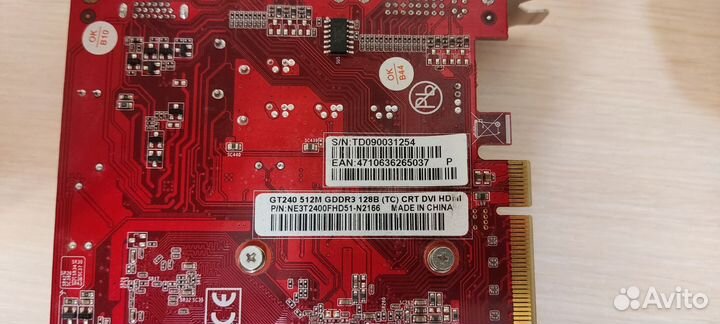 Видеокарта 0512Mb PCI-E GeForce GT240