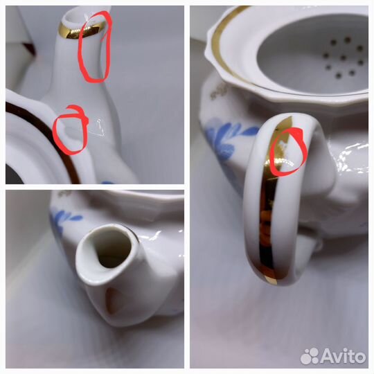 Предметы сервиза Вербилки Голубые цветы (чашек нет