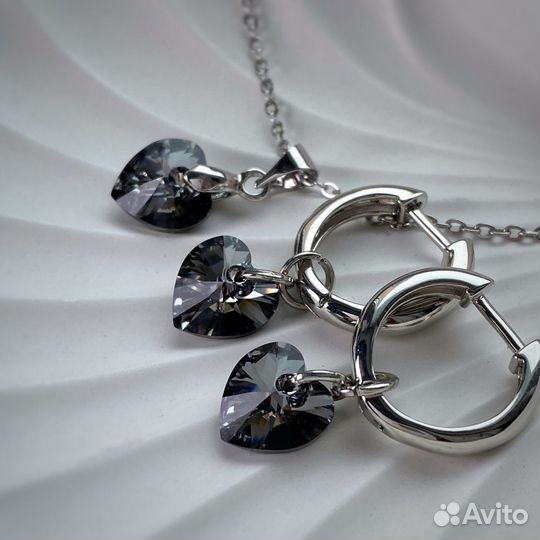 Серьги с кристалами swarovski