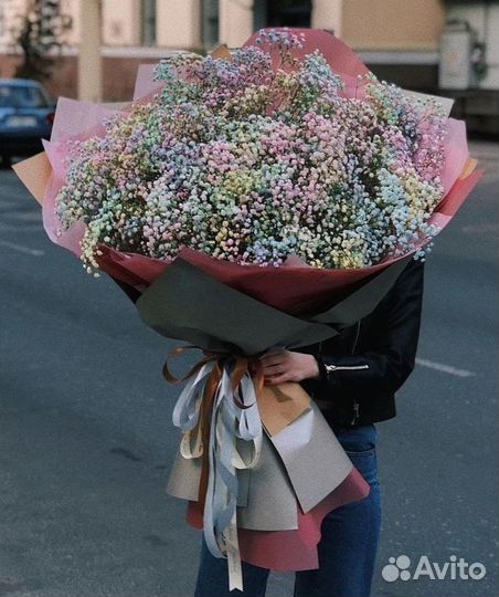 Букеты с WOW-Эффектом из Разных Цветов Гипсофилы