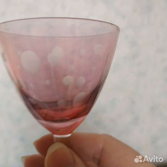 Фужеры рюмки марганцевое стекло 60 годов