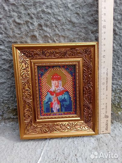 Икона вышитая бисером, именная Наталья, Ольга