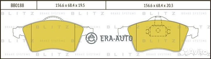Blitz BB0188 Колодки пер.VW transporter T4 95