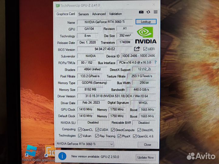 Видеокарта rtx 3060 TI Palit