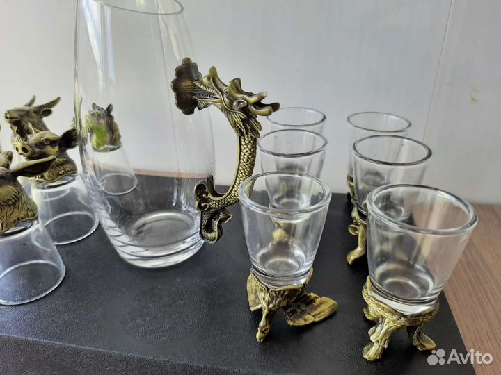 Стопки перевёртыши 12 шт и кувшин. Новые