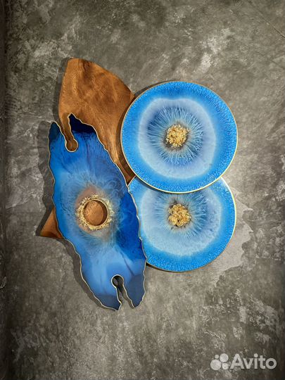 Набор посуды из эпоксидной смолы