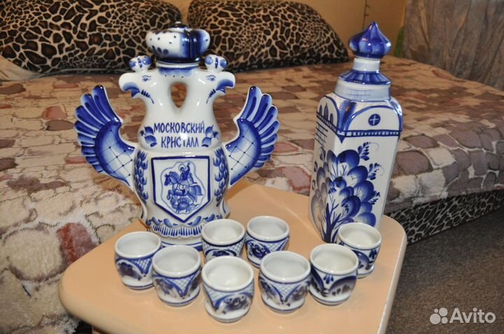 Гжель Набор посуды 850 лет Москве 