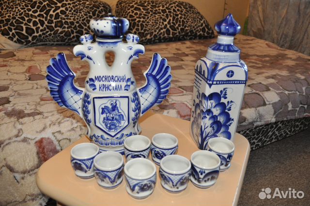 Гжель Набор посуды 850 лет Москве 