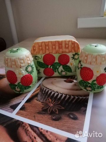 Солонка и перечница, салфетница керамика