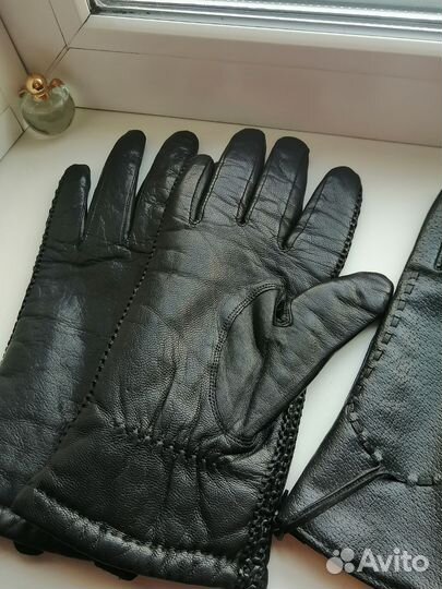 Перчатки женские кожаные новые 7