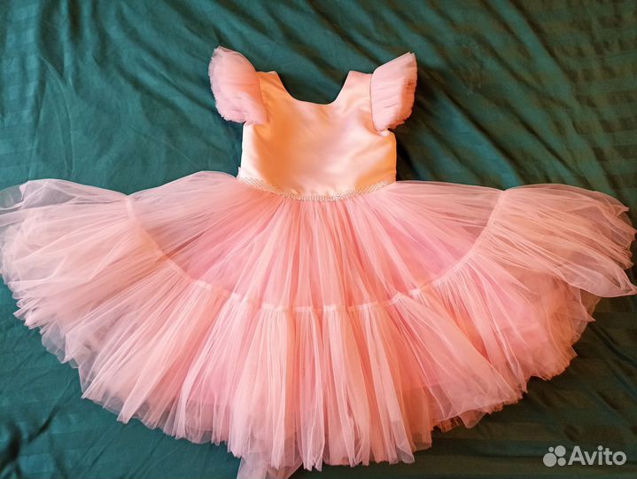 Платье нарядное праздничное 110, розовое