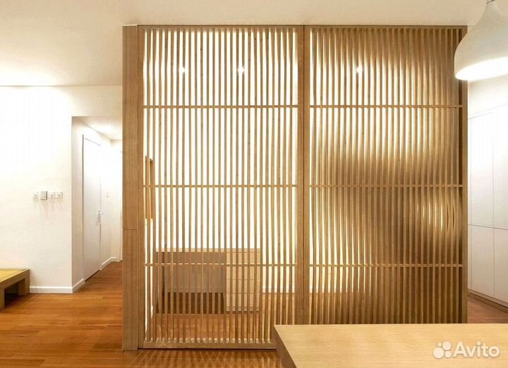 Межкомнатные перегородки. Раздвижные двери из реек