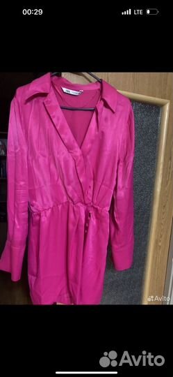 Zara платье розовое мини вечернее летнее