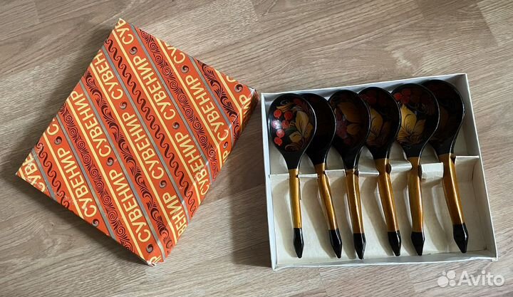 Сувенирный набор деревянных ложек СССР- 80 года