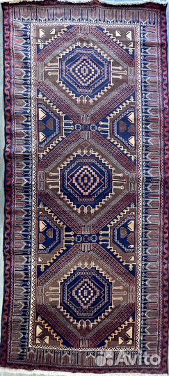 Иранский ворсовый ковер, балуччи 272х116 см