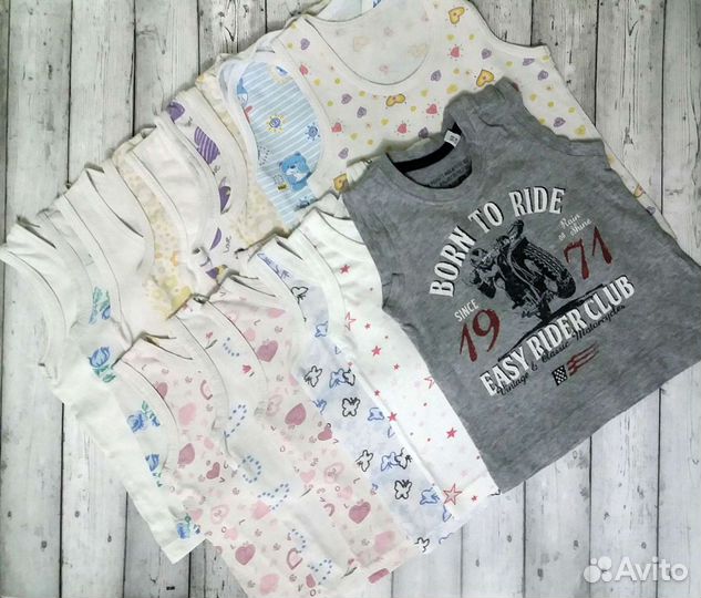 Майки детские пакетом 62,68,74