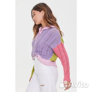 Вязаный свитер с цветными блоками и пуантами Forev