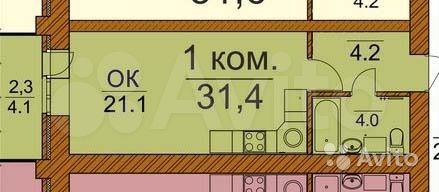 Квартира-студия, 29,5 м², 6/10 эт.