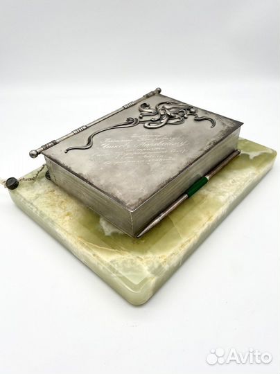 Блокнот с ручкой серебро 84 проба в родной коробке