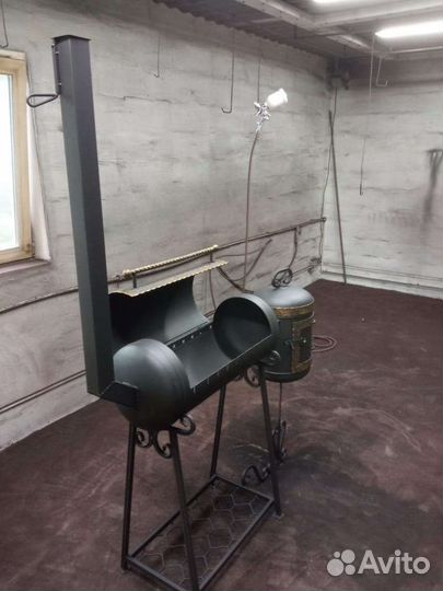 Мангал с печью под казан