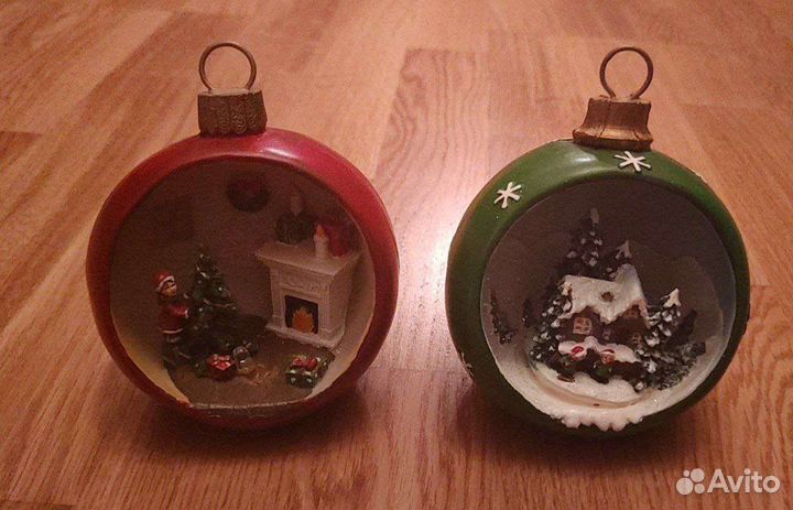 Новогодние стеклянные шарики, украшения на елку