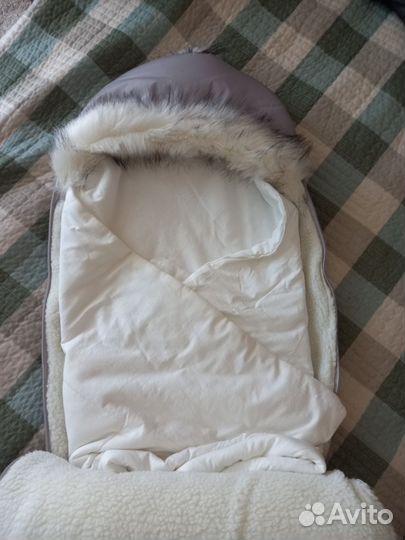 Зимний конверт в коляску на овчине