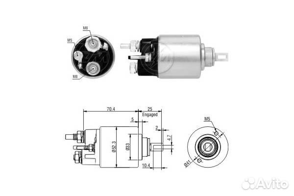 Реле втягивающее renault logan/sandero/clio/KAN