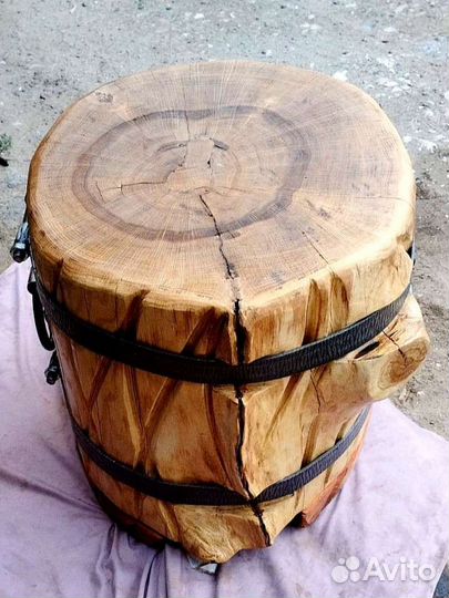 Колода для дров и мяса дуб с ручками