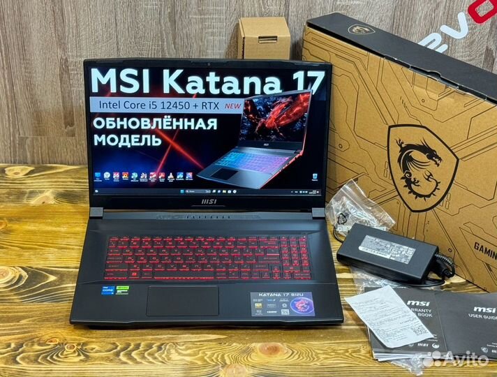 Новый MSI Intel i5 12Th/RTX/17.3' FHD 144Гц/16Ram