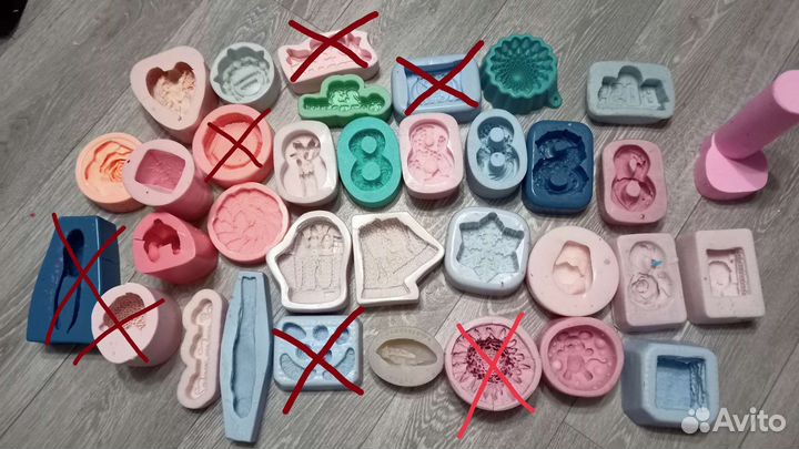 Набор форм для мыла из силикона и пластика
