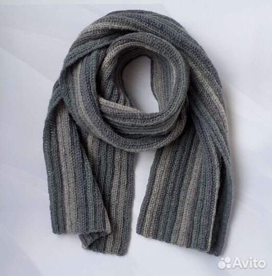 Шарф шерстяной серый