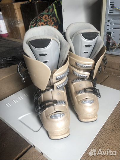 Горные лыжи, крепление, ботинки37-38 р-р и палки