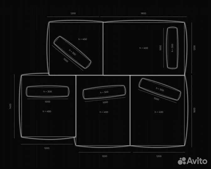 Диван 3600х2800 мм
