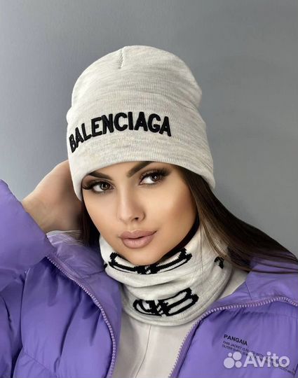 Женская шапка+снуд Balenciaga