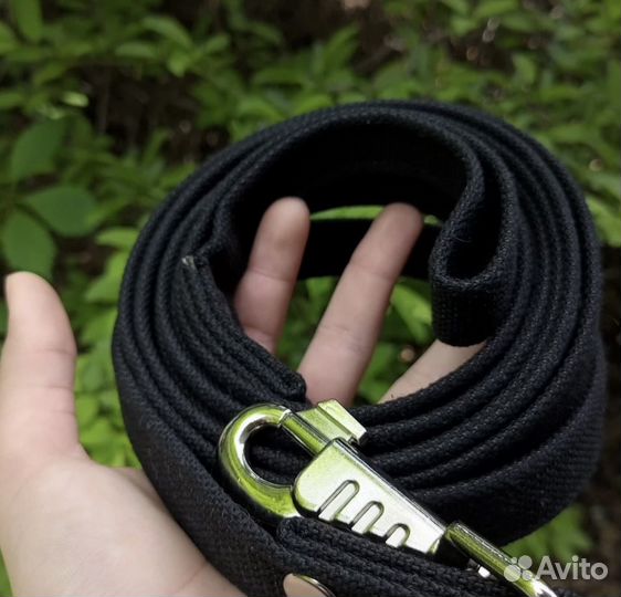 Поводки брезентовые 2, 3, 5 м, чёрные, зелёные