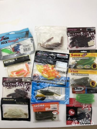 Силиконовые приманки 49 пачек, литье, весы и короб