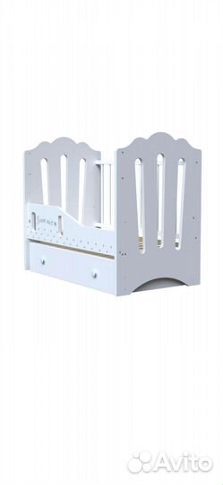 Кроватка детская маятник +ящик +доп. бортик