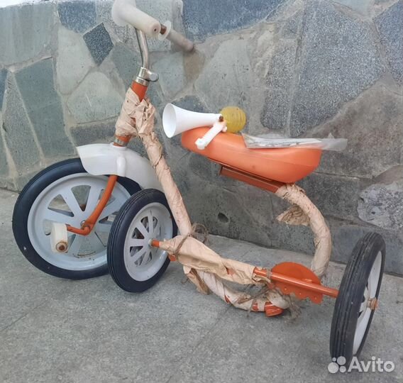 Детский трёхколёсный велосипед СССР мишутка М