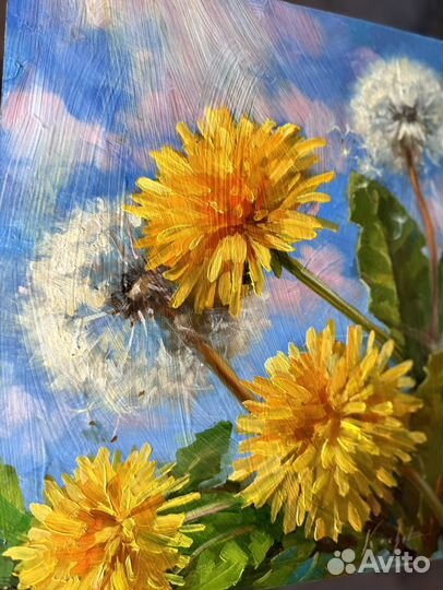Картина маслом Одуванчиков букет