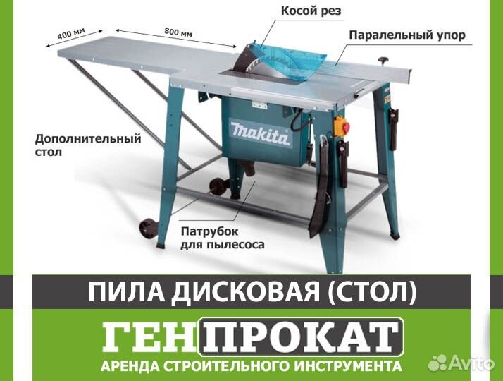 Распиловочный стол (дисковая пила) аренда Makita