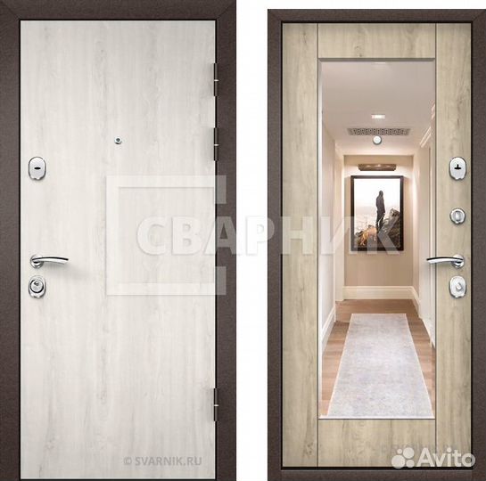 Входная дверь с зеркалом. Установка под ключ