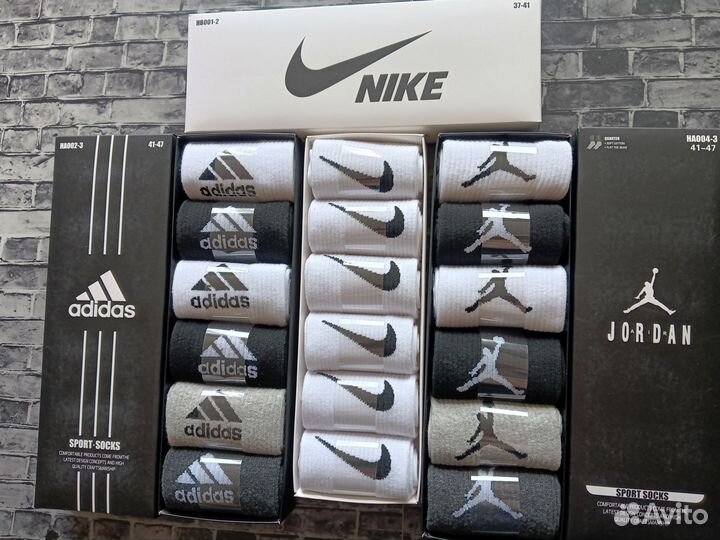 Носки Nike Adidas хлопок