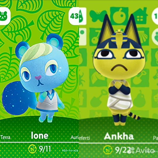 Animal crossing Amiibo card Ankha and Ione