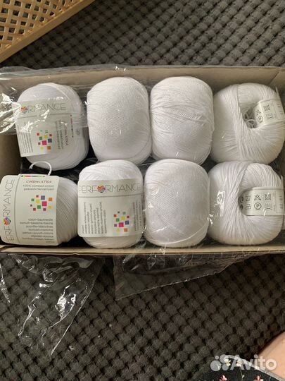 Пряжа х/б белая